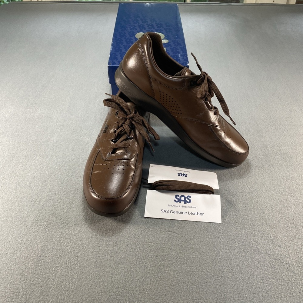 Sas Mens Shoes Time Out Antique Walnut Size 11 S Slim Leather With Box USA Made